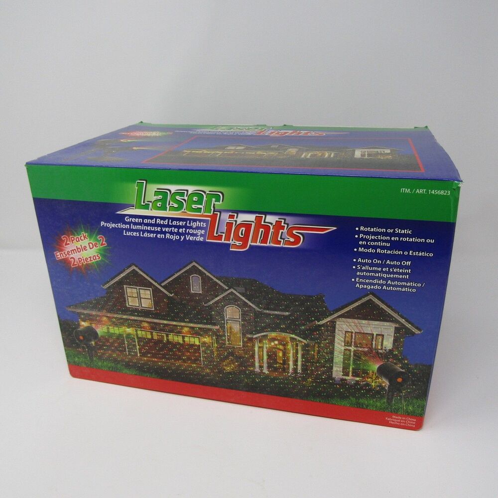 Laser Lights Green Red Outdoor Christmas Holiday Projector Decor Static 2-Pack